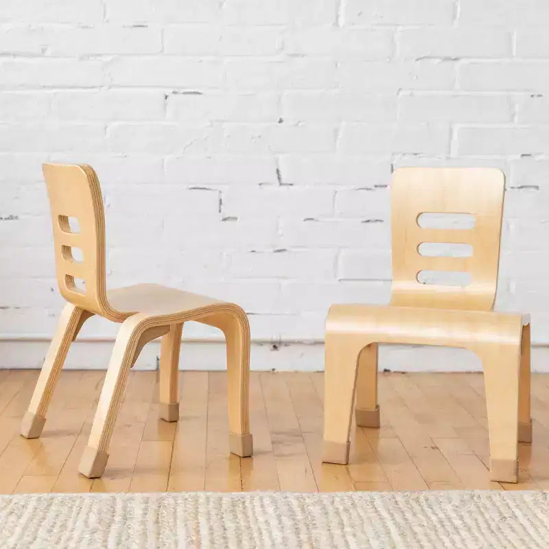 Sedia impilabile in legno curvato, altezza seduta 25 cm, mobili Montessori, confezione da 2