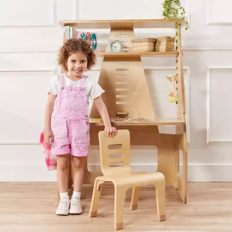 Sedia impilabile in legno curvato, altezza seduta 25 cm, mobili Montessori, confezione da 2