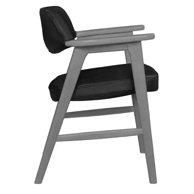 Poltroncina d'accento imbottita per ospiti, design moderno di metà secolo, vinile, struttura in legno di mogano