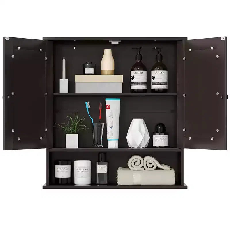 Specchiera da Parete | Armadietto da Bagno con Specchio, Bianco/Grigio/Marrone/Nero