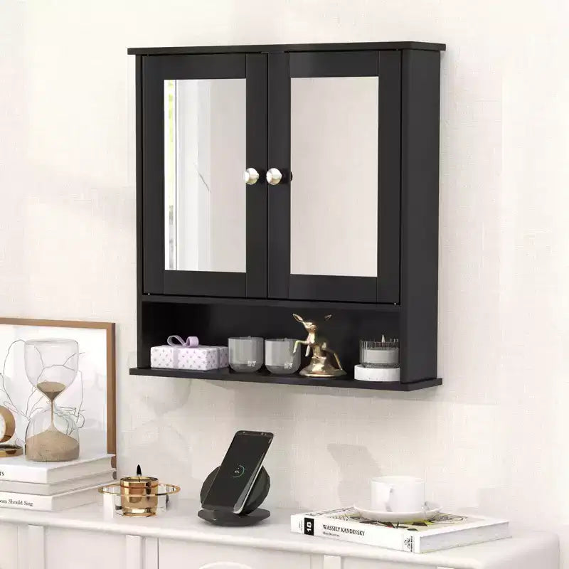 Specchiera da Parete | Armadietto da Bagno con Specchio, Bianco/Grigio/Marrone/Nero