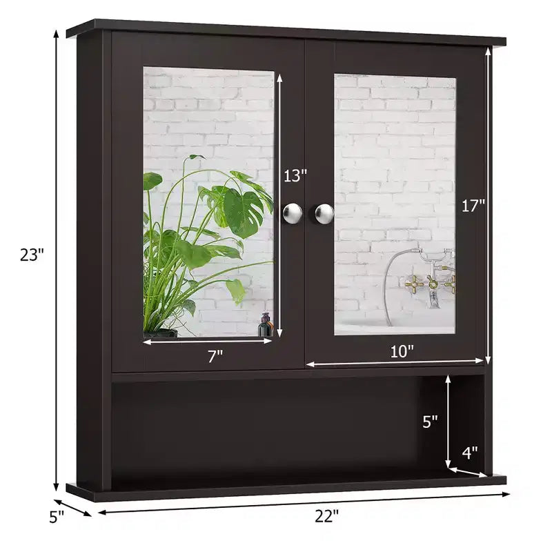 Specchiera da Parete | Armadietto da Bagno con Specchio, Bianco/Grigio/Marrone/Nero