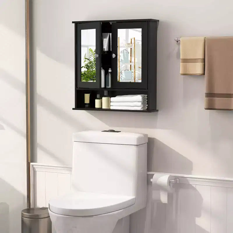 Specchiera da Parete | Armadietto da Bagno con Specchio, Bianco/Grigio/Marrone/Nero
