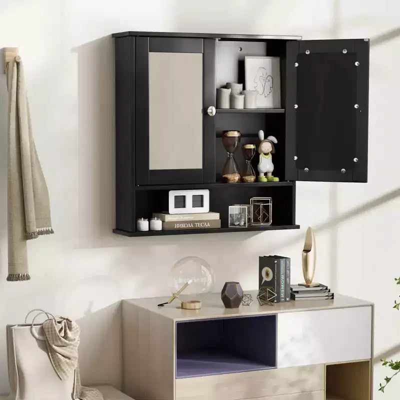 Specchiera da Parete | Armadietto da Bagno con Specchio, Bianco/Grigio/Marrone/Nero