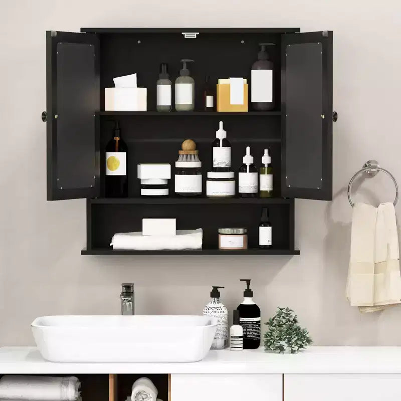 Specchiera da Parete | Armadietto da Bagno con Specchio, Bianco/Grigio/Marrone/Nero