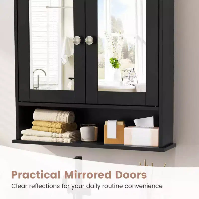 Specchiera da Parete | Armadietto da Bagno con Specchio, Bianco/Grigio/Marrone/Nero