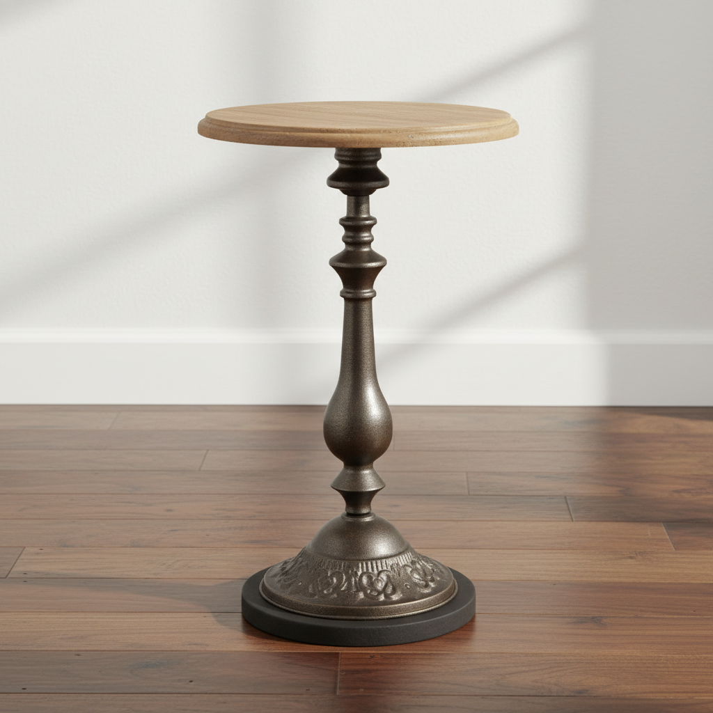 Round Pedestal End Table
