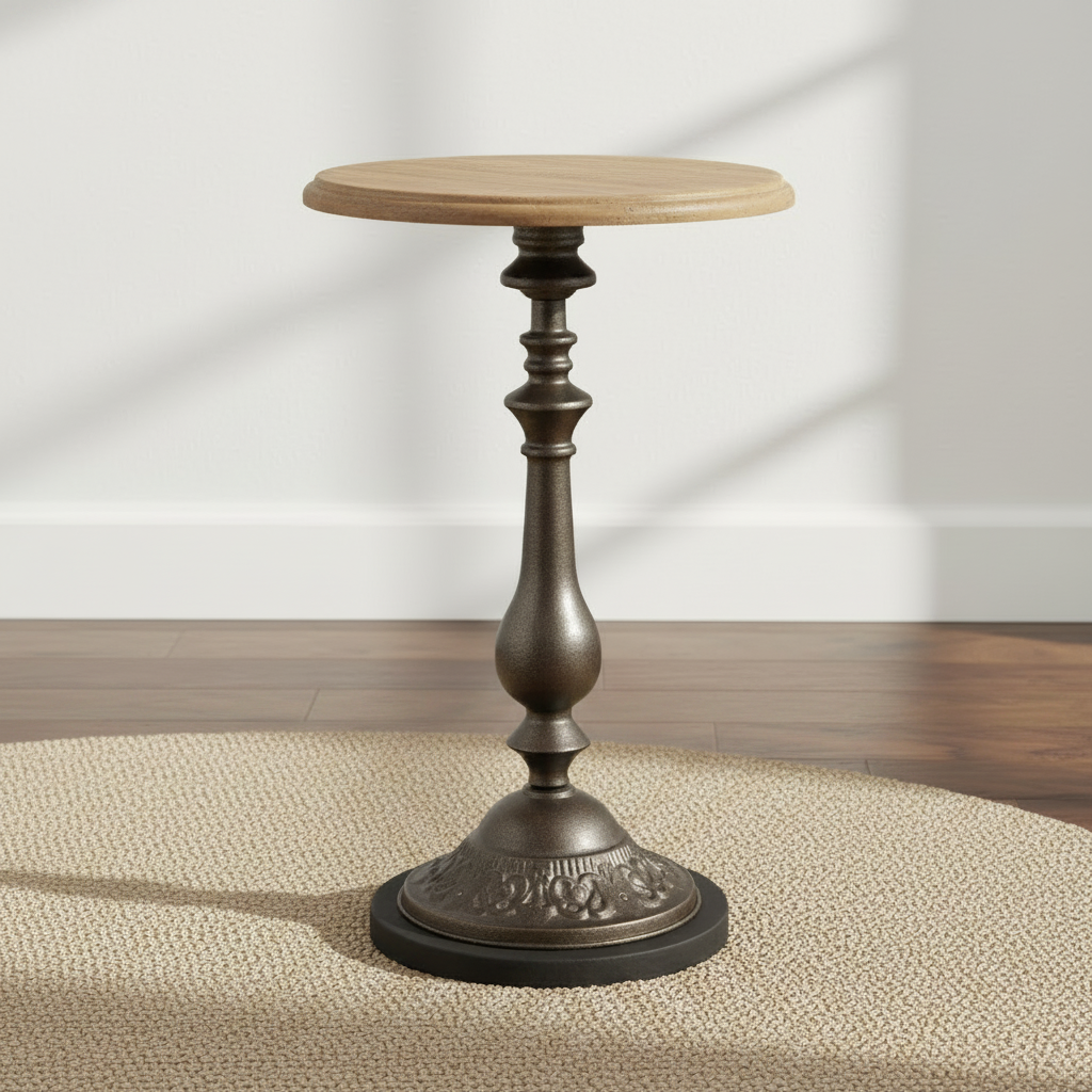 Round Pedestal End Table